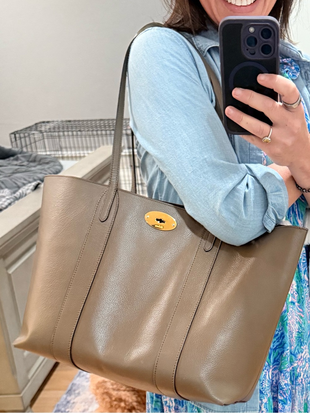Authentic Mulberry Taupe Bayswater - Picture 3 of 15